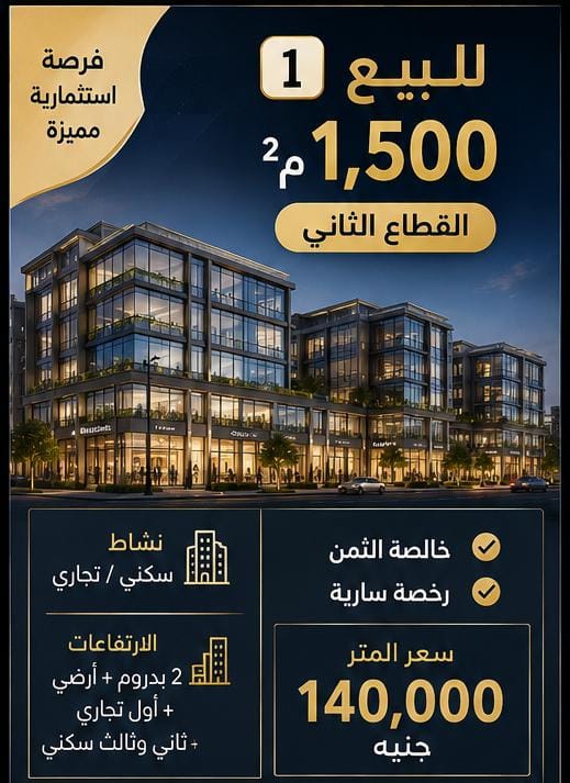 للمطورين والمستثمرين | أرض سكني تجاري مرخصة – القطاع الثاني، التجمع الخامس