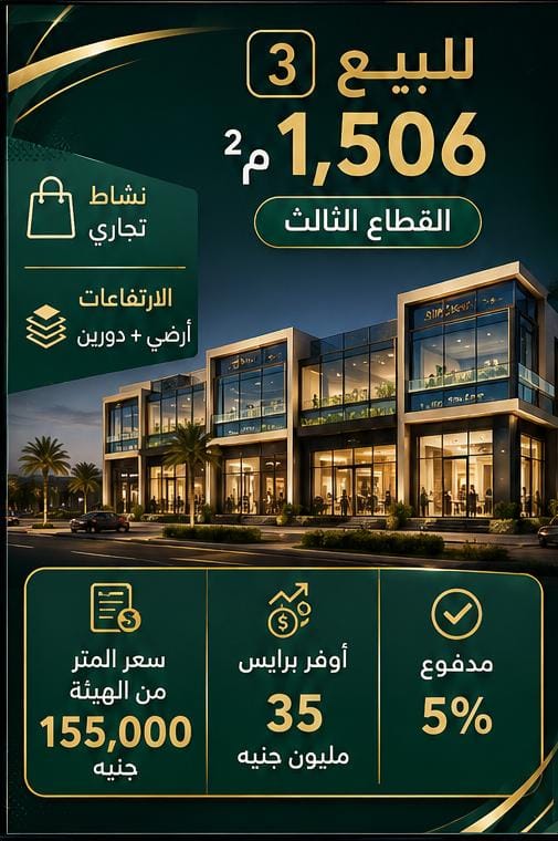 فرصة تطوير تجاري | أرض مميزة بالتجمع الخامس – القطاع الثالث