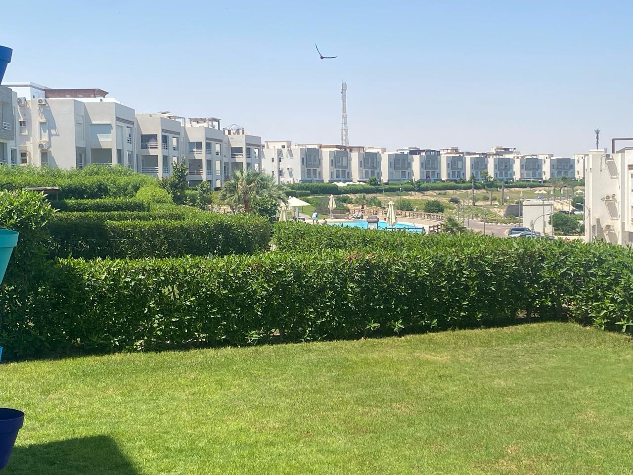شاليه في امواج و عرضه للبيع ؛ شاليه ارضي ١٤٤ م٢  حديقة ١٥٠ م٢ ٣ نوم + ٢ حمام  فرش راقى و مميز  موقع مميز  زون N على ربوة عالية و فيو في غاية الاتساع مما يجذب الهواء  البارد طوال اليوم المطلوب 14 مليون  من المالك مباشرة  ايات الله ♥ المالك 