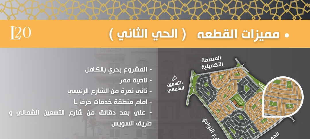 بيت الوطن، الحي الثاني، قطعة L20، التجمع الخامس، القاهرة الجديدة